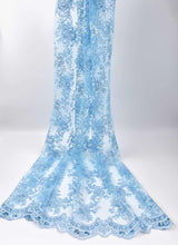 Nylon Mesh Bridal Wear Mesh Cord Lace Embroidery with Sequins Le petite Florista - GK 6584/22 - G.k Fashion Fabrics