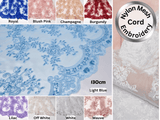 Nylon Mesh Bridal Wear Mesh Cord Lace Embroidery with Sequins Le petite Florista - GK 6584/22 - G.k Fashion Fabrics