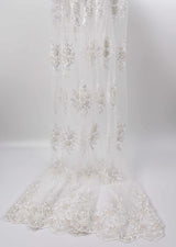 Nylon Mesh Embroidery Bridal Wear Beaute Des Veux Fabric - GK 6648/22 - BTK - 202207-2 - G.k Fashion Fabrics