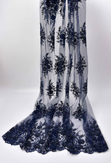 Nylon Mesh Embroidery Bridal Wear Beaute Des Veux Fabric - GK 6648/22 - BTK - 202207-2 - G.k Fashion Fabrics