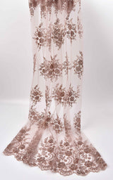 Nylon Mesh Embroidery Bridal Wear Beaute Des Veux Fabric - GK 6648/22 - BTK - 202207-2 - G.k Fashion Fabrics