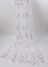 Nylon Mesh Embroidery Bridal Wear Beaute Des Veux Fabric - GK 6648/22 - BTK - 202207-2 - G.k Fashion Fabrics