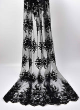 Nylon Mesh Embroidery Bridal Wear Beaute Des Veux Fabric - GK 6648/22 - BTK - 202207-2 - G.k Fashion Fabrics