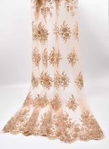 Nylon Mesh Embroidery Bridal Wear Beaute Des Veux Fabric - GK 6648/22 - BTK - 202207-2 - G.k Fashion Fabrics