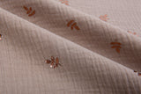 Organic Cotton Gauze With Copper Leaves - G.k Fashion Fabrics