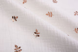 Organic Cotton Gauze With Copper Leaves - G.k Fashion Fabrics