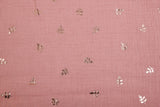 Organic Cotton Gauze With Copper Leaves - G.k Fashion Fabrics