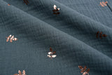 Organic Cotton Gauze With Copper Leaves - G.k Fashion Fabrics