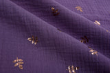 Organic Cotton Gauze With Copper Leaves - G.k Fashion Fabrics
