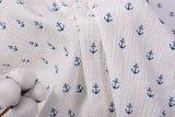 Organic Double Gauze Anchor Print Muslin Fabric - G.k Fashion Fabrics