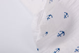 Organic Double Gauze Anchor Print Muslin Fabric - G.k Fashion Fabrics
