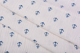 Organic Double Gauze Anchor Print Muslin Fabric - G.k Fashion Fabrics