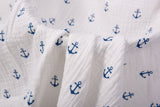 Organic Double Gauze Anchor Print Muslin Fabric - G.k Fashion Fabrics