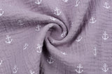Organic Double Gauze Anchor Print Muslin Fabric - G.k Fashion Fabrics