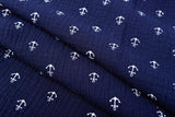 Organic Double Gauze Anchor Print Muslin Fabric - G.k Fashion Fabrics