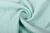 Organic Double Gauze Feather Print Muslin Fabric - G.k Fashion Fabrics