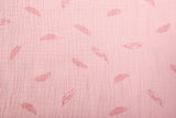 Organic Double Gauze Feather Print Muslin Fabric - G.k Fashion Fabrics