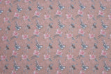Organic Knit Cotton Spandex Jersey French Floral Digital Print Fabric - 5064 - G.k Fashion Fabrics Old Rose - 1611 / Price per Half Yard jersey