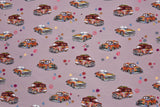 Organic Knit Cotton Spandex Jersey Hippy Cars Digital Print Fabric - 5044 - G.k Fashion Fabrics Old Rose - 1813 / Price per Half Yard jersey