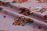 Organic Knit Cotton Spandex Jersey Hippy Cars Digital Print Fabric - 5044 - G.k Fashion Fabrics jersey
