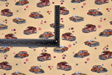 Organic Knit Cotton Spandex Jersey Hippy Cars Digital Print Fabric - 5044 - G.k Fashion Fabrics jersey