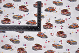 Organic Knit Cotton Spandex Jersey Hippy Cars Digital Print Fabric - 5044 - G.k Fashion Fabrics jersey