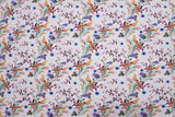 Organic Knit Cotton Spandex Jersey Wild Flowers Digital Print Fabric - 5037 - G.k Fashion Fabrics Ecru - 151 / Price per Half Yard jersey