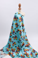 Original 100% Silk Floral Print Stretch Silk Fabric, 19 Momme Mulberry Silk Fabric.100% CRUELTY-FREE SILK Fashion Apparel - G.k Fashion Fabrics Silk