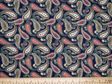 paisley Traditional - Washed 100% Cotton Poplin Reactive Print -8009 - G.k Fashion Fabrics cotton poplin