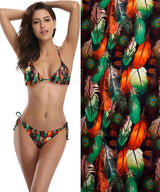 Peacock Feather Print Nylon Swimwear Fabric - 573B - G.k Fashion Fabrics swimwear