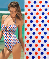Polka Dots Print Nylon Swimwear Fabric - G.k Fashion Fabrics swimwear