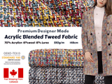 Acrylic Blended Tweed Fabric Premium Designer Made - G.k Fashion Fabrics