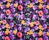 Premium Stretch Silky Satin Digital Print Fabric- Evening Garden -#1/1 - G.k Fashion Fabrics