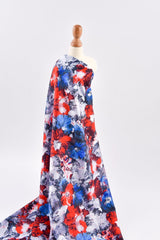 Premium Stretch Silky Satin Digital Print Fabric- Floral Graffiti-14/1 - G.k Fashion Fabrics