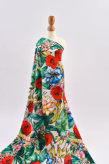 Premium Stretch Silky Satin Digital Print Fabric- Floral Twist -#12/1 - G.k Fashion Fabrics