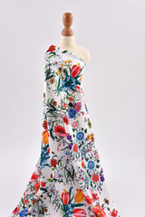 Premium Stretch Silky Satin Digital Print Fabric- Fresh Bloom-#16/1 - G.k Fashion Fabrics