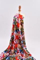 Premium Stretch Silky Satin Digital Print Fabric- Tropic Mist -#13/1 - G.k Fashion Fabrics