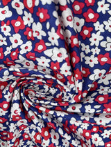 Red-White Ditsy Floral - Washed 100% Cotton Poplin Reactive Print -8068 - G.k Fashion Fabrics cotton poplin