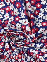 Red-White Ditsy Floral - Washed 100% Cotton Poplin Reactive Print -8068 - G.k Fashion Fabrics cotton poplin