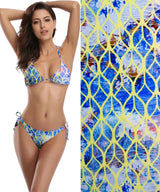 Retro Multi Fluorescent Print Nylon Swimwear Fabric - WLL241A - G.k Fashion Fabrics swimwear