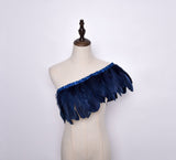 Rooster Feather Fringe Ribbon - G.k Fashion Fabrics Navy Haberdashery