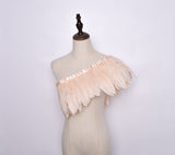 Rooster Feather Fringe Ribbon - G.k Fashion Fabrics Champagne Haberdashery