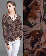 Silky Chiffon Geometrical Print Fabric - S1036 - G.k Fashion Fabrics chiffon