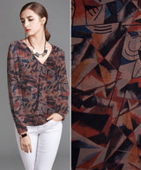 Silky Chiffon Geometrical Print Fabric - S1036 - G.k Fashion Fabrics chiffon