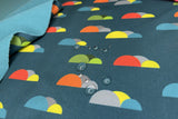 Softshell Clouds Print Fabric - G.k Fashion Fabrics Petrol / Price per Half Yard softshell