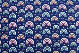 Softshell Digital Scattered Rainbow Print Fabric - G.k Fashion Fabrics Navy / Price per Half Yard softshell
