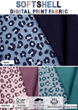 Softshell Fabric Leopard Waterproof Water Repellent Resistant - G.k Fashion Fabrics softshell