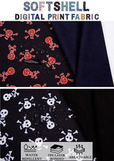 Softshell fabric Skeleton Print Waterproof Water Repellent Resistant - G.k Fashion Fabrics softshell