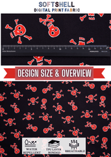 Softshell fabric Skeleton Print Waterproof Water Repellent Resistant - G.k Fashion Fabrics softshell