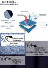 Softshell Fabric Small Leaves Waterproof Water Repellent Resistant - G.k Fashion Fabrics softshell